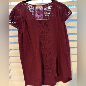 NWOT Anthropologie Meadow Rue Lace Tee XS